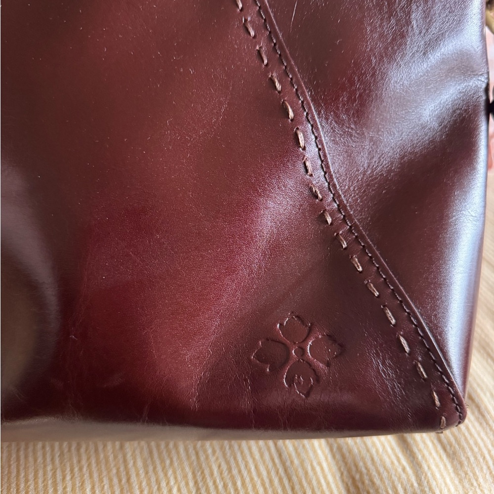 Patricia Nash Deep Burgundy Leather Satchel - Picture 2 of 7